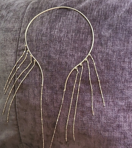 Elegant Gold Necklace with Dangling Chains - Picture 1 of 5